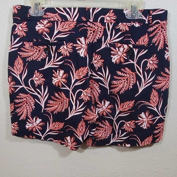 BANANA Republic tropical navy frond jacquard shorts size 8 - Picture 2 of 7